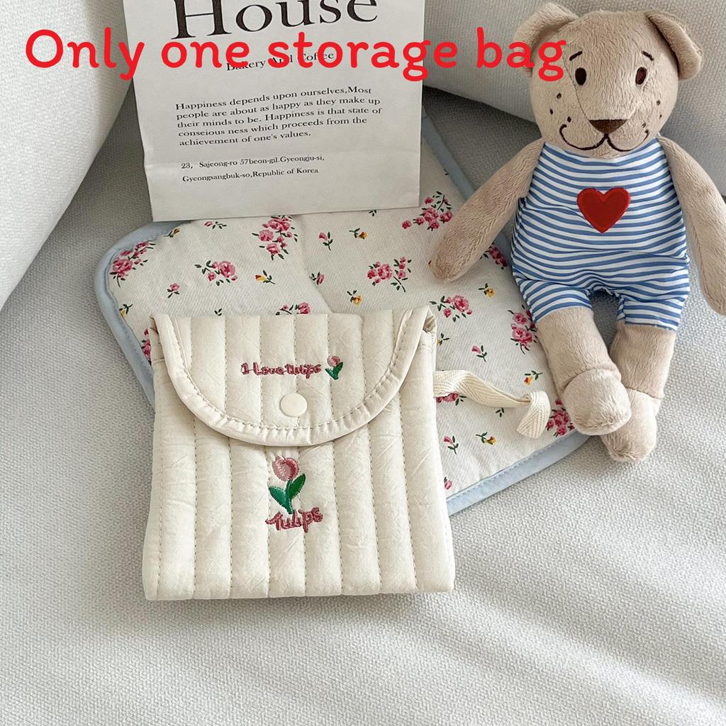 Cute Cartoon Embroidery Sanitary Pad Organizer For Travel And Makeup Storage