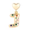 18K Gold-Plated Zircon Necklace with Cross and Colorful Letter Pendants