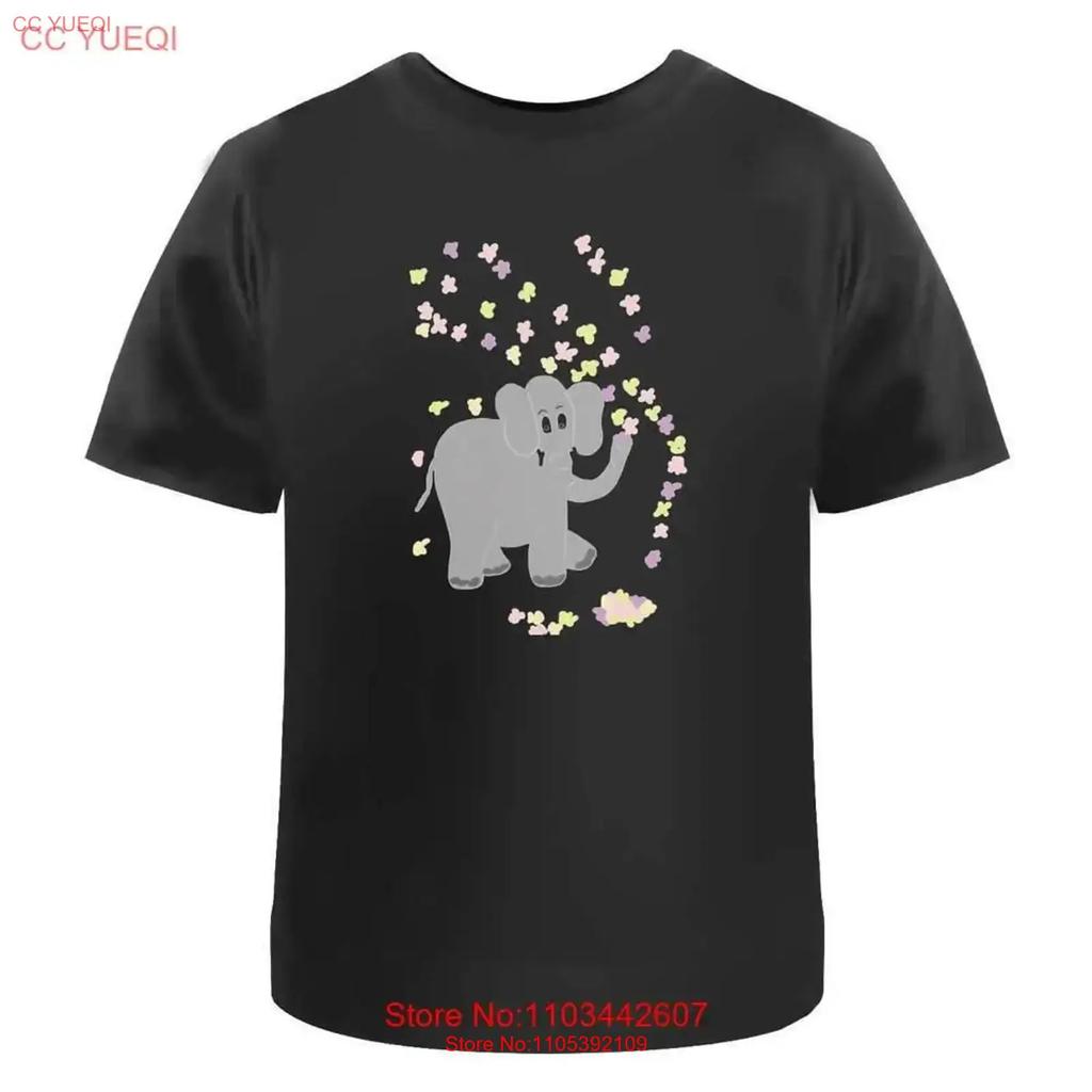 Elephant Flower Shower Cotton T Shirt Ta047471 Vintage Washed Stylish Fashion Stretched Soft Slightly Homme Designer Clothes