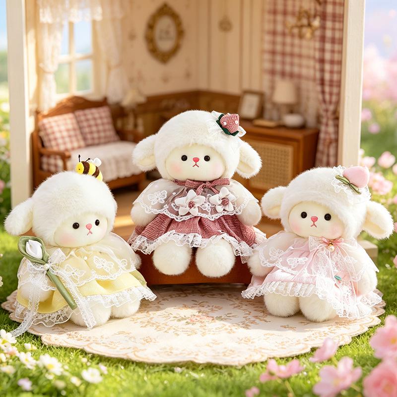 Cute Lolita Lamb Plush Toy - Soothing Woolen Doll for Children's Birthday Gift