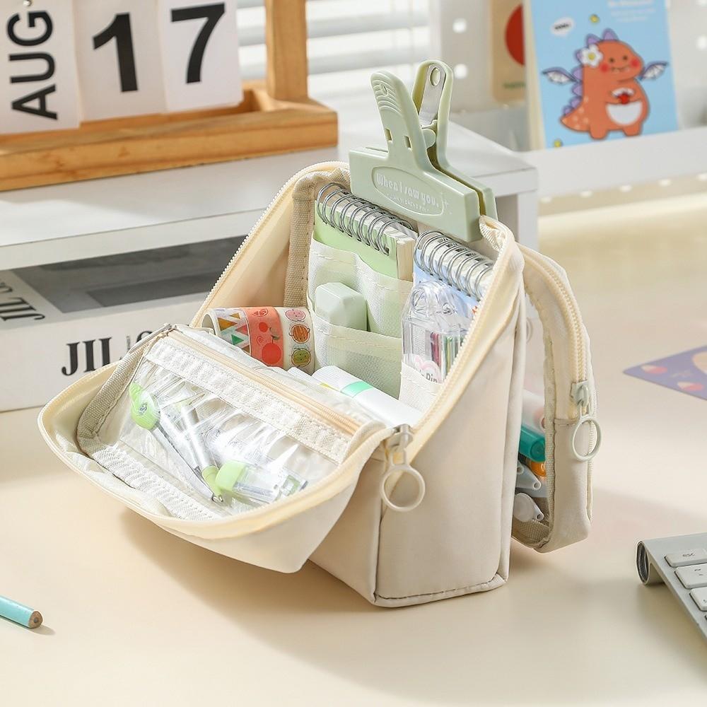 Large Capacity Transparent Pencil Case DIY Stationery Box Transparent Pen Bag  School Supplies