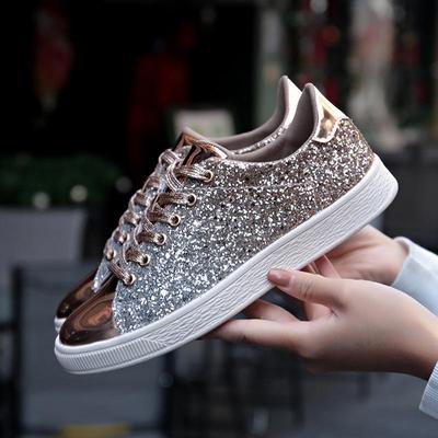 Women Vulcanize Shoes Sneakers Bling Shoes Girl Glitter Casual Female Breathable Lace Up Outdoor Sport Shoes Zapatos De Mujer