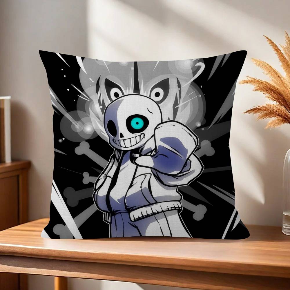 Cute HUndertale SansW Office Cushion Pillowcase Car Cushion CoverXCM Lumbar Pillowcase Sofa Pillowcover