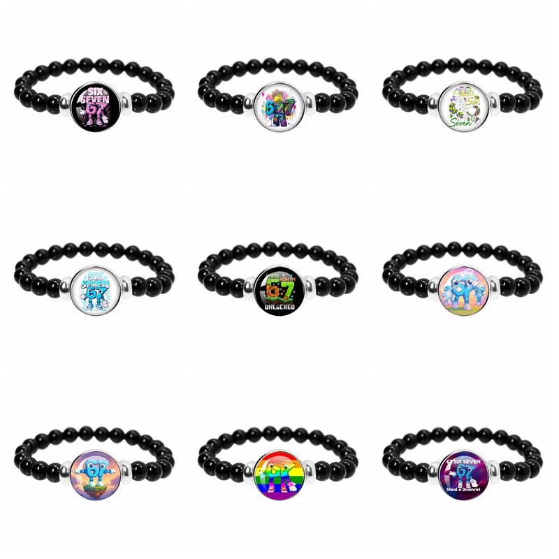 Braccialetto Perline Sei Sette 67 Regali Souvenir Meme Brainrot Braccialetto Elastico con Perline Braccialetto Gioielli Accessori per Bambini