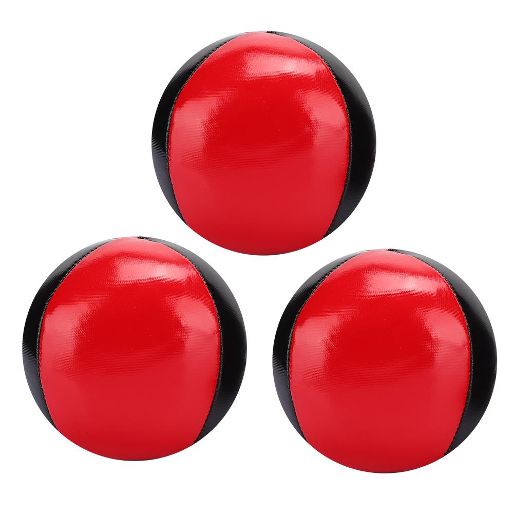 3PCS Red Black PU Leather High End Portable EPS Fine Colloidal Particle Juggling Ball