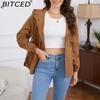 BITCED Spring/Autumn Casual Trench Coat for Women Loose-Fit Windproof Jacket with Hood Long-Sleeved Windbreaker