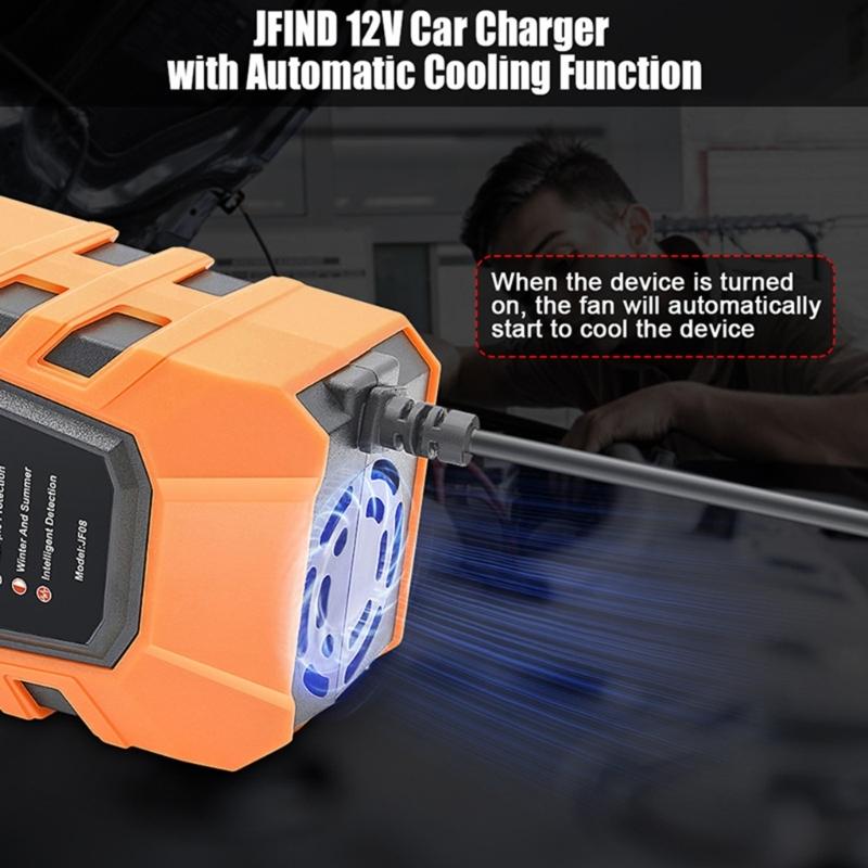 Car Battery Chargers,12V 6A Fully Automatic Battery Chargers Maintainer Trickle Chargers for Car Lead Acid Batteries