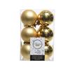Boules De Noël - Alpine - Lot De 12 - Plastique - 6 Cm - Couleur Or
