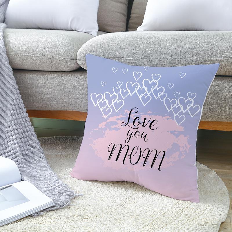 Mother's Day Pillow Peach Skin Printed Pillow Cover Sofa Cushion Cover Car Cushion Cover Home Decoration