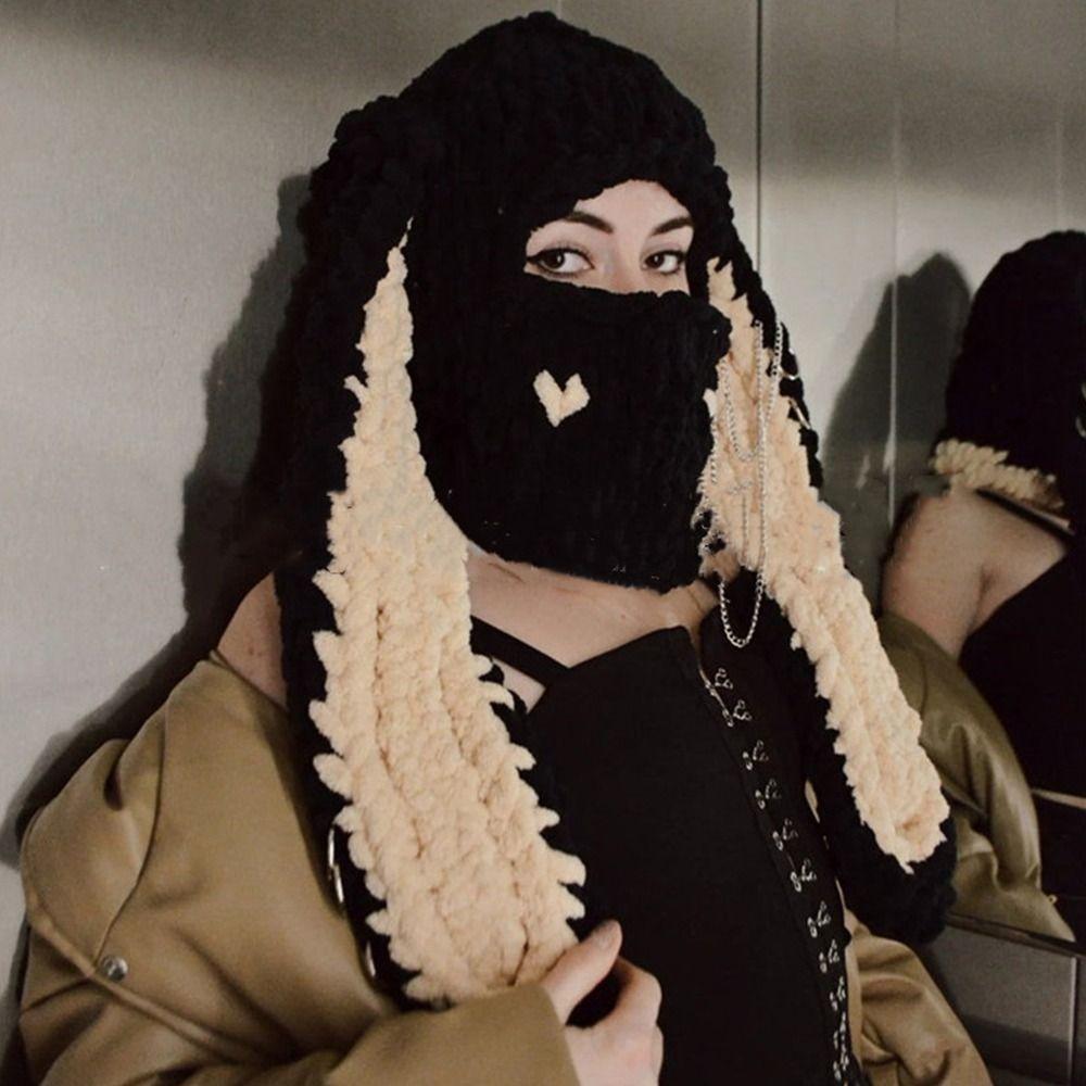 Warm Beanie Long Ear Hat Fluffy Animals Ears Hats Cute Bunny Ears Hat  Cosplay Party