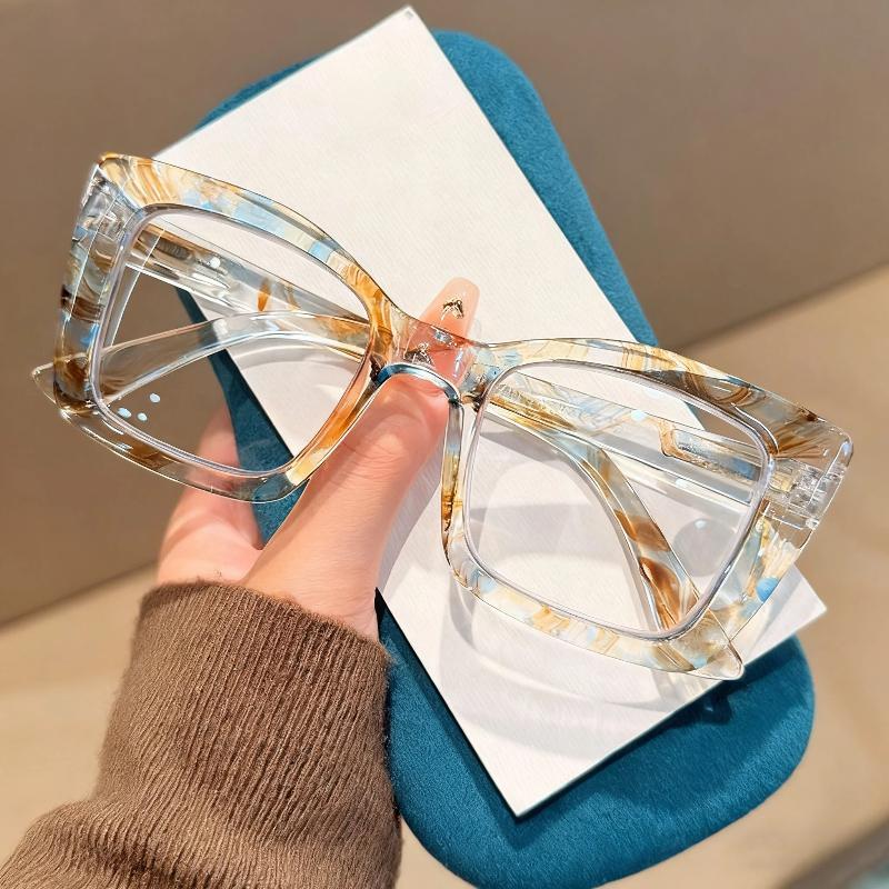 New Fashionable Personalized Printed Women'S Reading Glasses With Retro Neutral Premium Color Frame Anti Blue Light Glasses