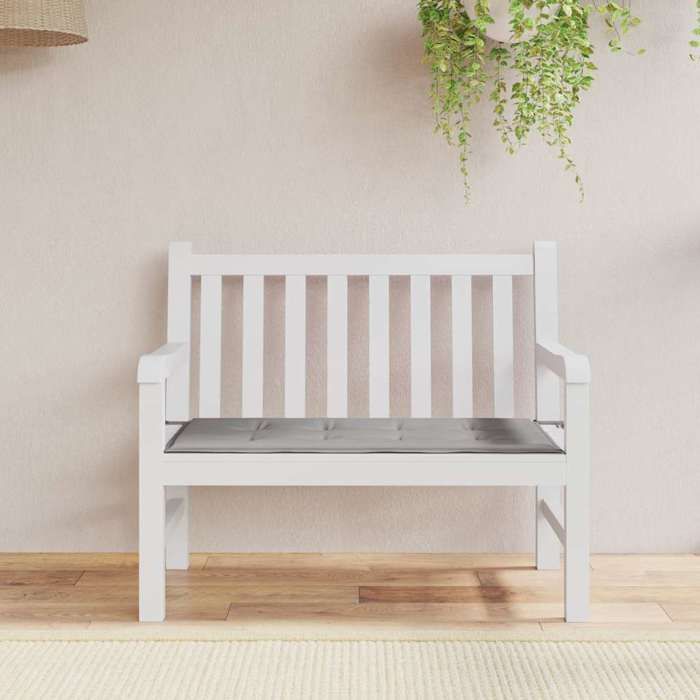 VidaXL Coussin de banc de jardin gris 120x50x3 cm tissu oxford 43194