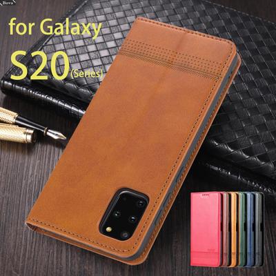 Deluxe Pouzdro z kůže s magnetickou adsorpcí pro Samsung Galaxy S20+ Ultra FE 5G Flipové pouzdro Ochranné pouzdro Capa Fundas Coque