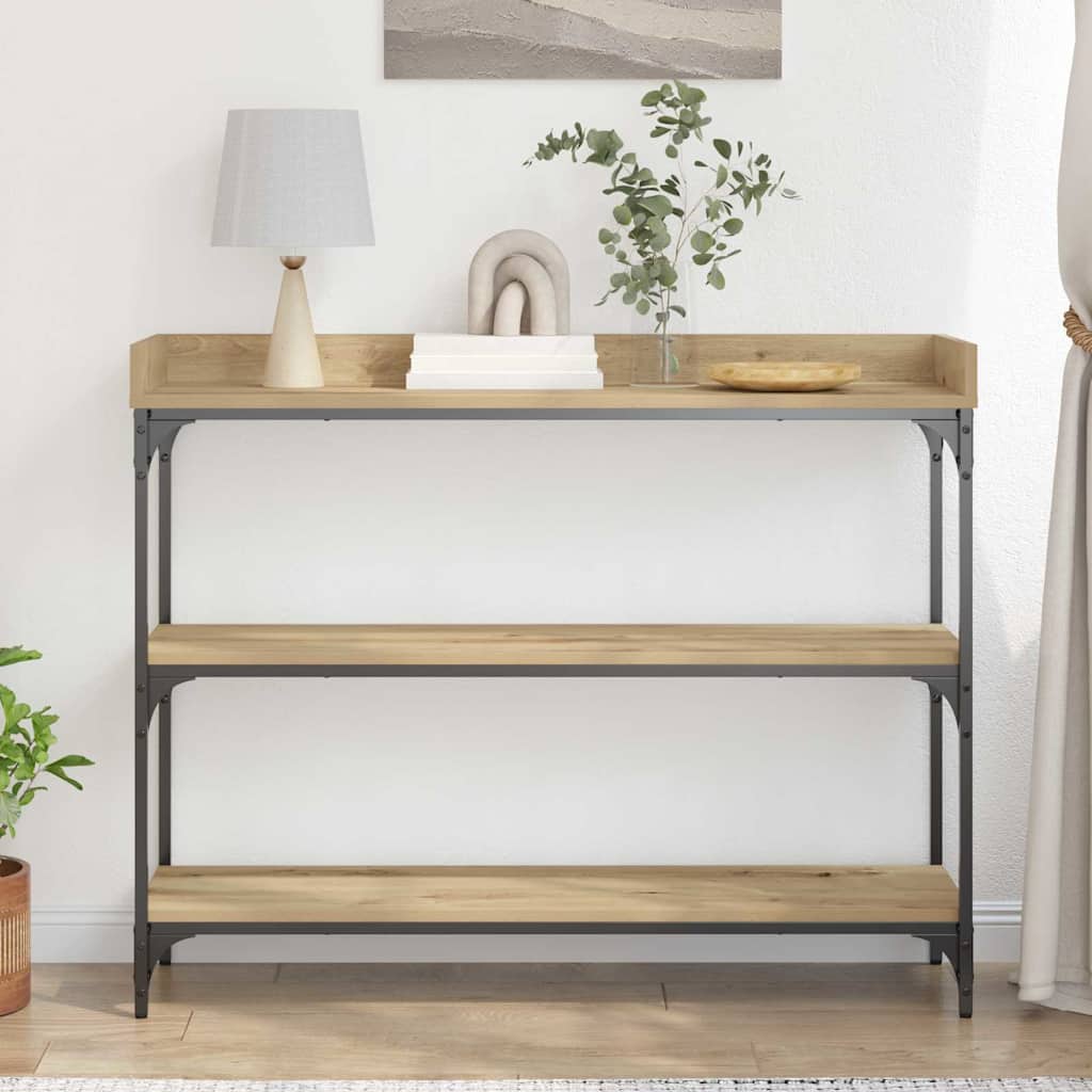 Console Table with Shelf Artisan Oak Finish 100 x 30 x 80 cm