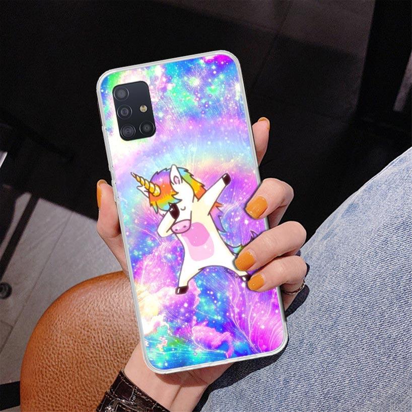 Pink Unicorn Rainbow Phone Case For Samsung Galaxy A52 A32 A22 A12 A51 A31 A50S A30S A20S A10S Note 20 Ultra 10 Plus S10 A72 A71