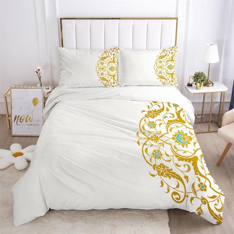 Floral Leaves Bedding Set Microfiber Butterfly Duvet Cover Lotus Flowers Comforter Cover Full King For Kids Adults Bedroom Decor