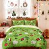 Bed Three-Piece Christmas Green Hair Quilt Cover Pillowcase Digital Printing Bedding Kit