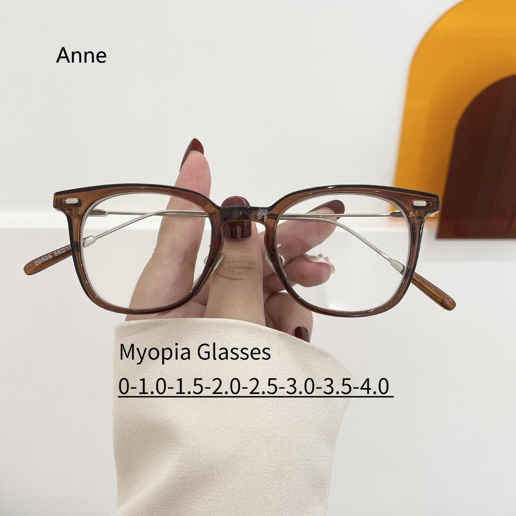 Retro TR90 Metal Square Myopia Glasses Women Frame Rivets Decoration Anti Blue Light Men Optical Frame Computer Glasses Óculos