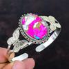 Cotton candy turquoise cuff bracelet gemstone jewelry 18k gold plated butterfly bangle 925 sterling silver adjustable bangle handmade bangle