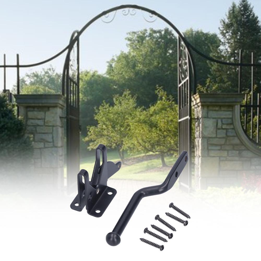 Easy Install Self-Locking Gate Latch Durable Fence Bolt Lock Heavy Gate Latch Kit  Wooden Fences