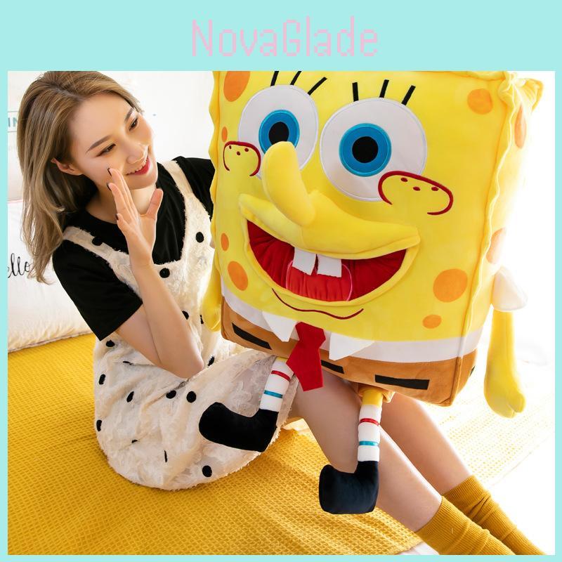 Rozkošná obří 3D plyšová panenka Spongeboba s měkkou výplní z peří a bavlny, ideální pro děti