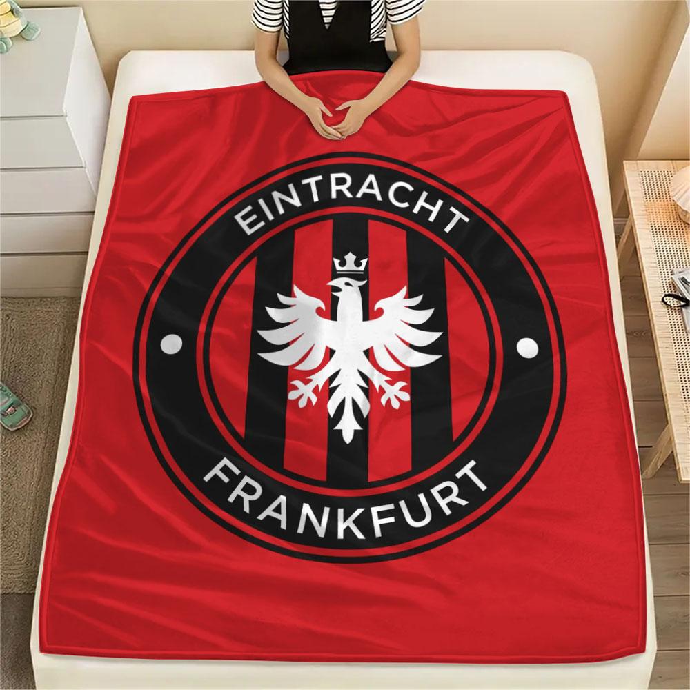 Coperta in Flanella Stampata Eintracht Frankfurt FC, morbida coperta per camera da letto divano, lavabile, merchandising tifosi di calcio, ottimo regalo.