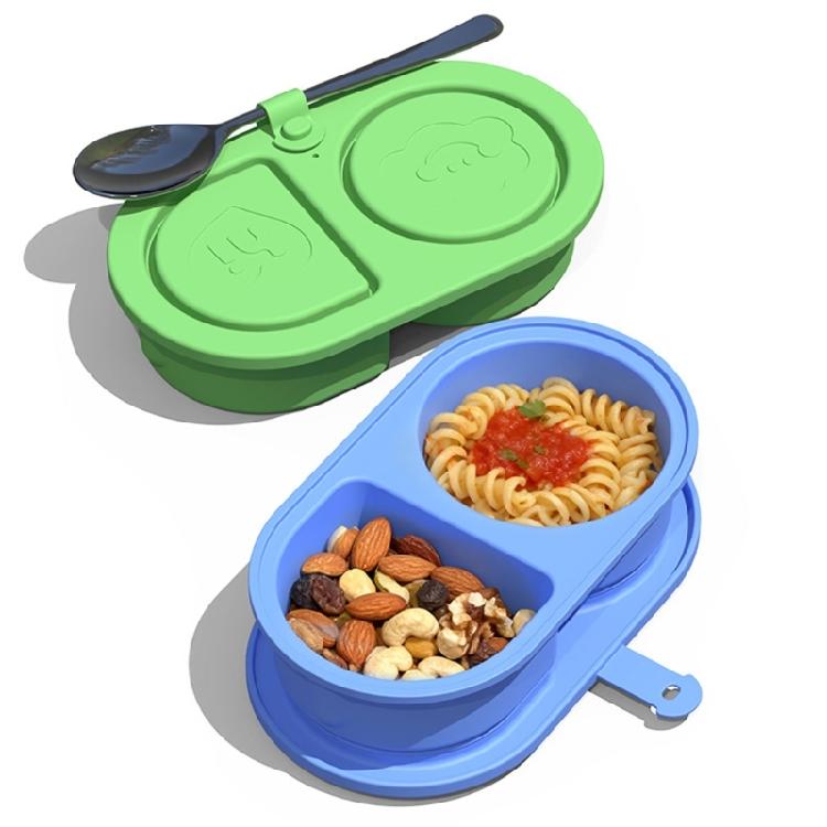 Portable 2 Section Sauce Container Convenient Food Storage Box For Dips And Small Snacks Lunch Box
