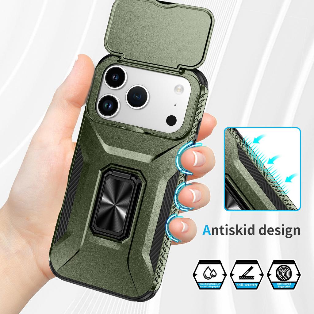 For iPhone 17 Pro Case Camshield Kickstand TPU + PC Anti-Slip Phone Cover