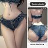 Women's Low Waist Crotchless Ripped Jeans Hot Pants Nightclub Lingerie, Polyester 8026
