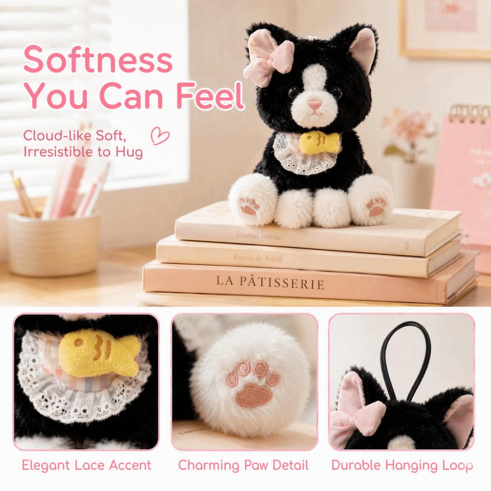 Stuffed Plush Pendant Doll Cat Shaped Table Companion Doll Cute Cat Keychain For Children