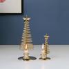 3 Pack Metal Christmas Candleholder Pine Tree Shape Candelabra Seasonal Centerpieces Decors For Dining Room Fireplaces