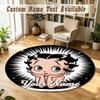 Betty Boop Personalized Round Rug Support Custom Name, Soft Home Decor Mat