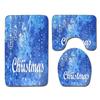 Christmas Home Shower Curtain Polyester Cloth Four-Piece Toilet Floor Mat Bathroom Non-Slip Door Mat Bedroom Carpet