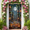 Jack O Lantern Banner Starry Sky Forest Theme Banner Pumpkin Banner Halloween Theme Spooky Decoration For Autumn Celebration