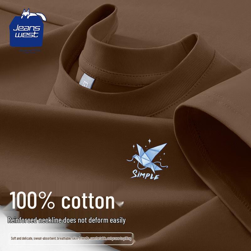 JEANSWEST CLUB Мужская хлопковая свободная футболка с принтом оригами-птица 2XL