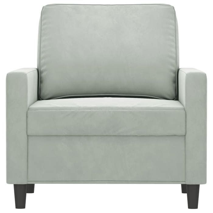 VidaXL Fauteuil Gris clair 60 cm Velours , fauteuil, canapé confortable, siège de canapé, canapé, fauteuil de club, fauteuil 359179