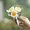 Hand Woven Puffs Crochet Flowers Hand-Knitted Gift for Lovers Mini Artificial Flower Mini Size Flower Bouquet Valentine's Day