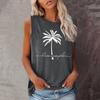 Seeyoushy Coconut Printing New Summer Fashion Harajuku Style  Crew-neck Women's T-shirt Sleeveless T-shirt Camisetas Blouse
