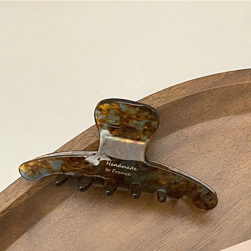 MOYAN ACC Large Acetate Amber Claw Clip Maillard Elegant French Handmade Woodland Hair Shark Clip For Women Back Of Head