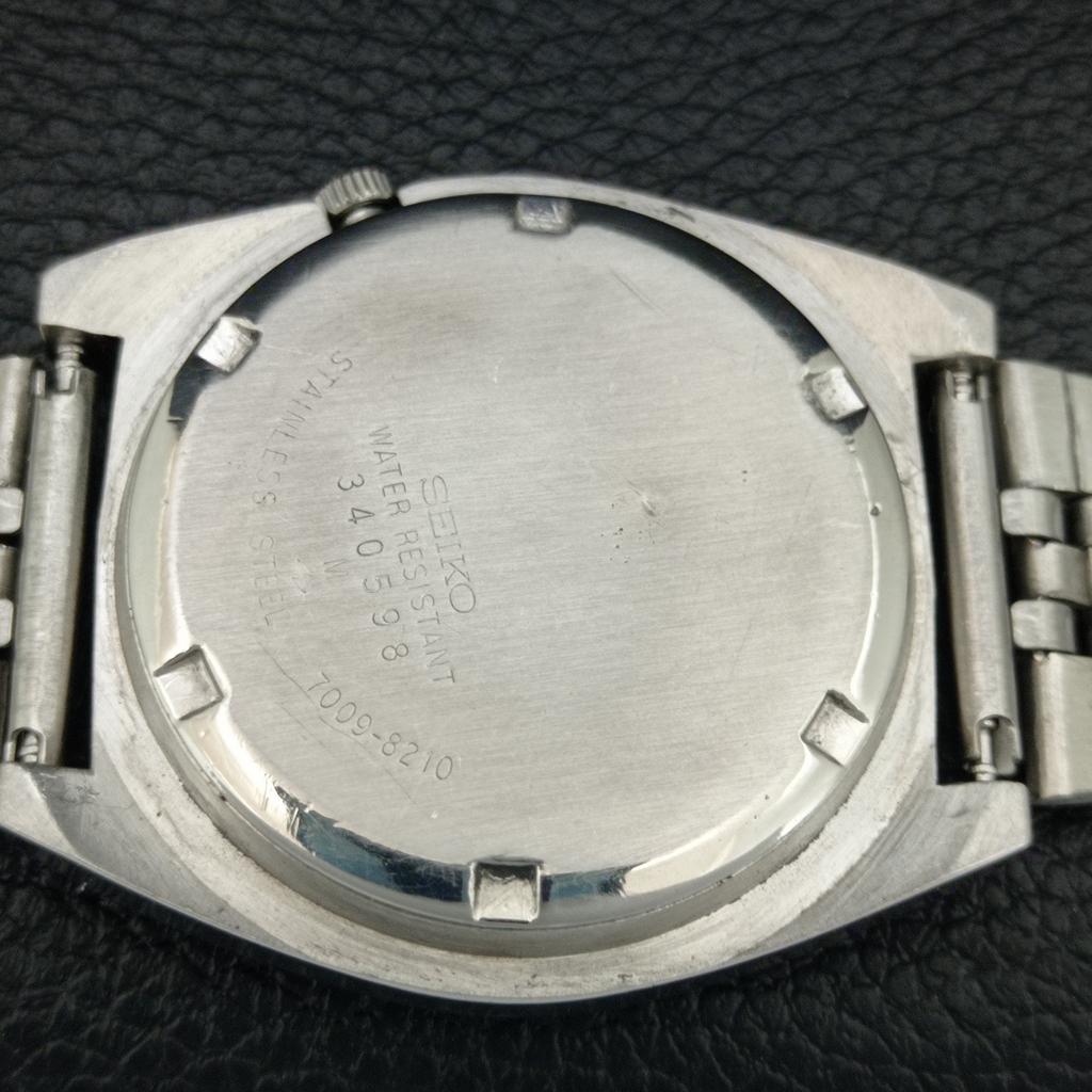 RARE VINTAGE SEIKO 5 AUTOMATIC 7009A JAPAN MENS PEACH DIAL WATCH a709550-1