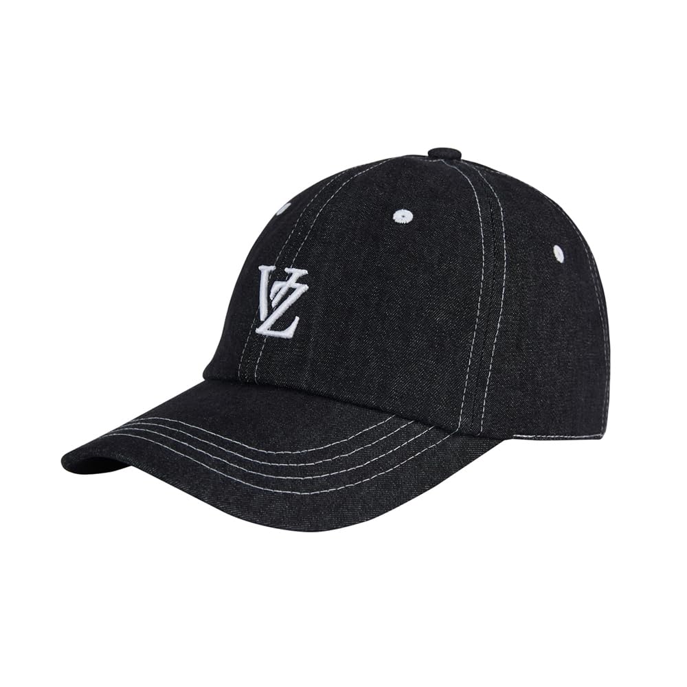 3D Monogram Stitch Over Fit Ball Cap BlackDenim [VARZAR]