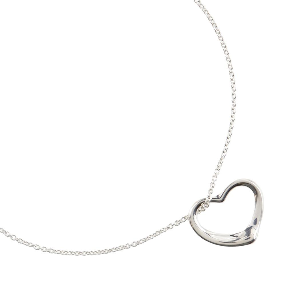 TIFFANY&Co. Open Heart Necklace Elsa Peretti Silver925 Heart 5.7g Women Used