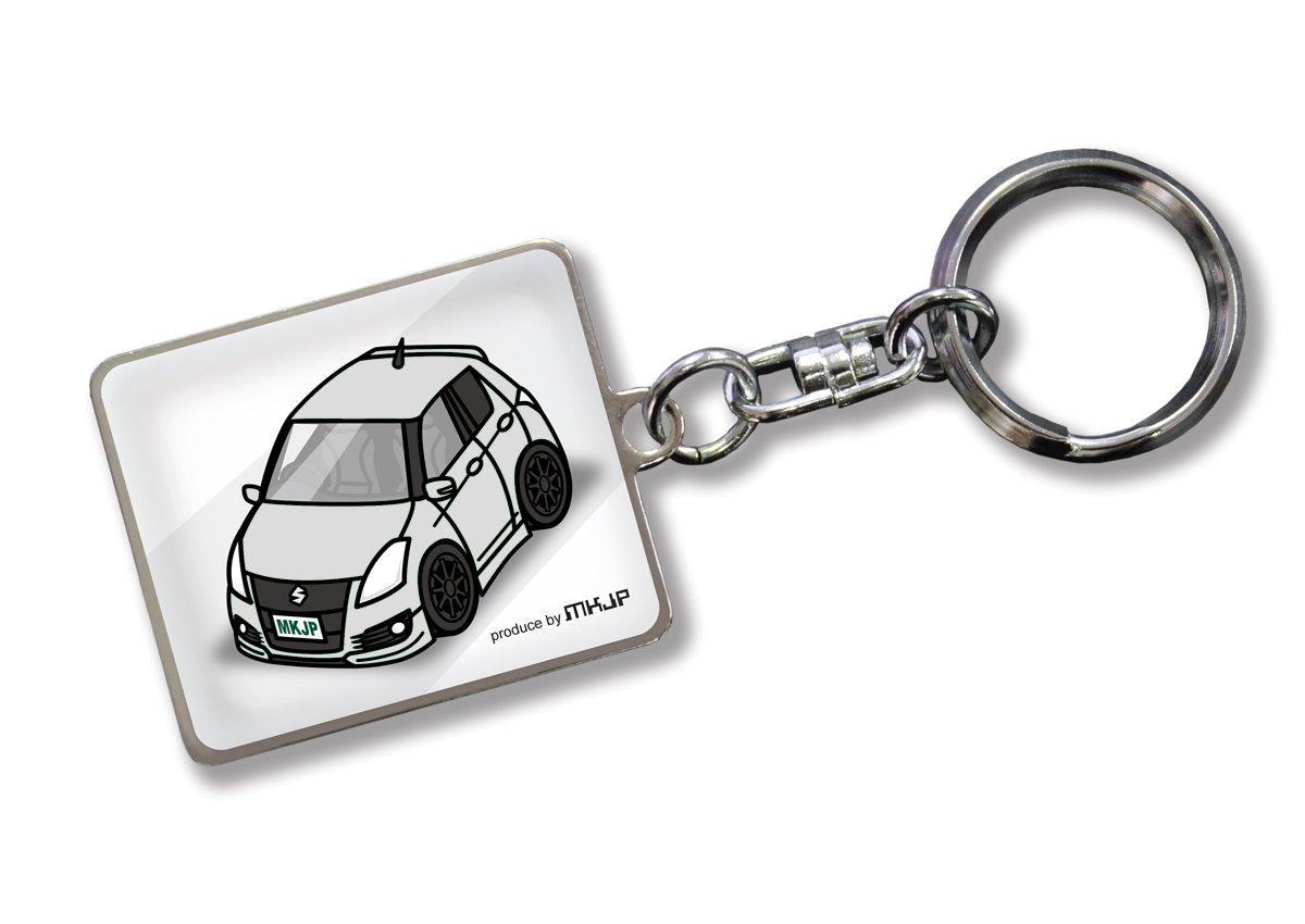 

Custom Keychain for Suzuki Swift Sports White Silver Car Color [MKJP] ZC32S, Base,
