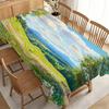 "Party Tablecloth/Tablecover" Lush Spring Meadow Tablecloth with Pink, Yellow, And White Wildflowers, Durable Polyester, No Electricity Needed, Perfec