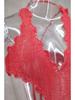 Spring/Summer Deep V Cut-Out Lurex Hand-Crocheted Knit Dress with Lace-Up Slit