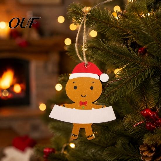 DIY Holiday Hanging Decorations Christmas Wooden Ornament, Cute Bear Gingerbread Gnome Cat Dog Personalized Winter Gifts for Tree, Party Home