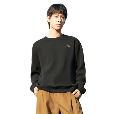 Hodo Men's Fleece-Lined Embroidered Round Neck Sweatshirt