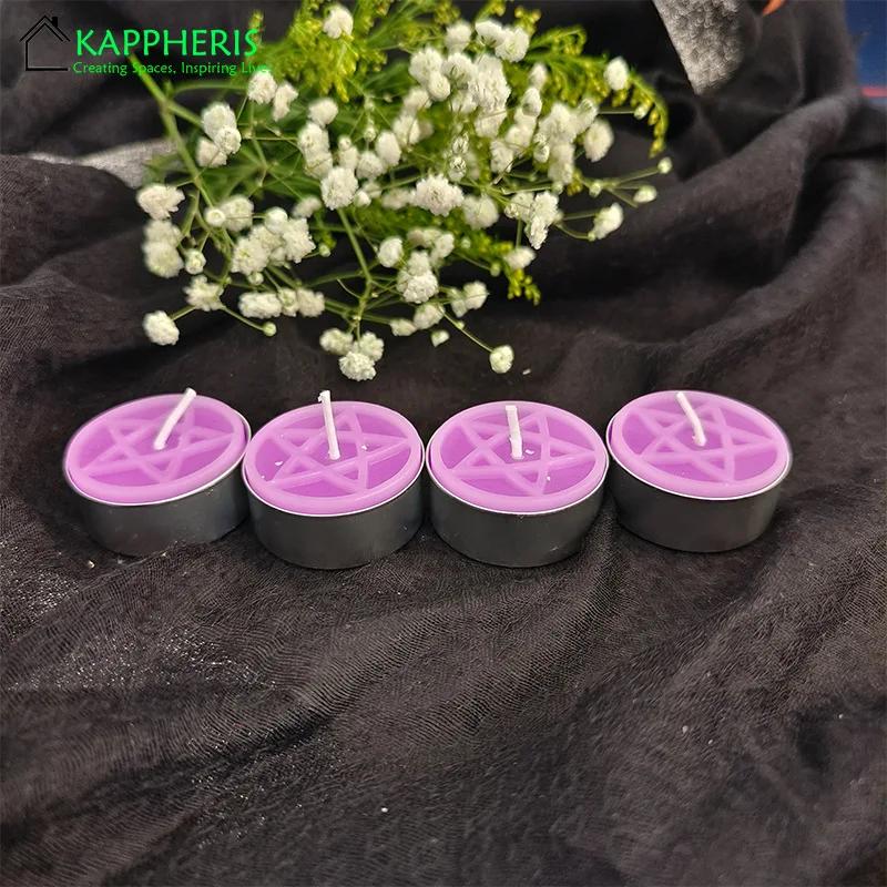 

Свеча-пентаграмма Чайная свеча Пчелиный воск Чайная свеча Магические заклинания Свечи с языческими символами Распределение