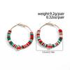 Salircon 10 Styles Romantic Cute Colorful Soft Pottery Hoop Earring Women Fashion Christmas Tree Snowman Series Ear Jewelry Gift