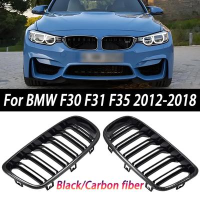 Κορυφή για BMW Σειρά 3 F30 F31 F35 330d 328i 335i 320d 340i Αξεσουάρ Μπροστινή μάσκα Μαύρη μάσκα από ανθρακονήματα iDual Line